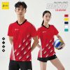 Mẫu áo bóng chuyền nam nữ Yeka có sẵn màu đỏ
